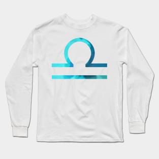 Blue Libra Symbol Long Sleeve T-Shirt